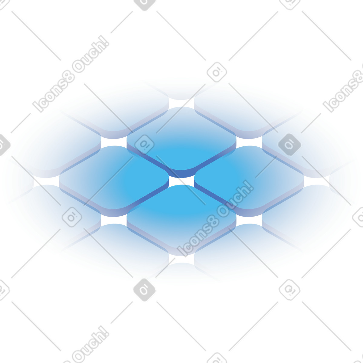 Abstract digital network with transparent geometric blocks illustration in Quantum style download in PNG, SVG