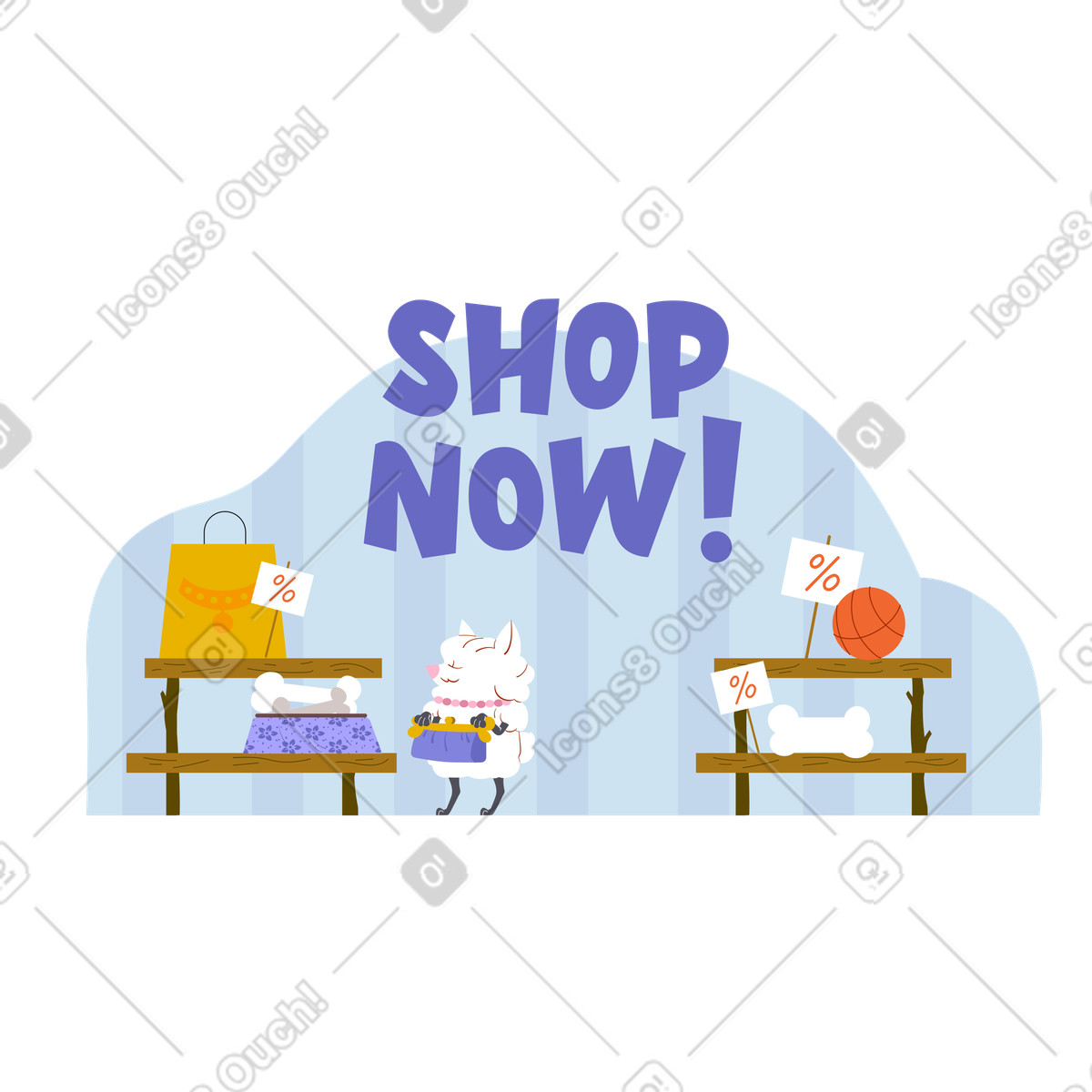 Acquista ora sms e dog walking nel negozio illustrazione in stile Woof scarica in PNG, SVG