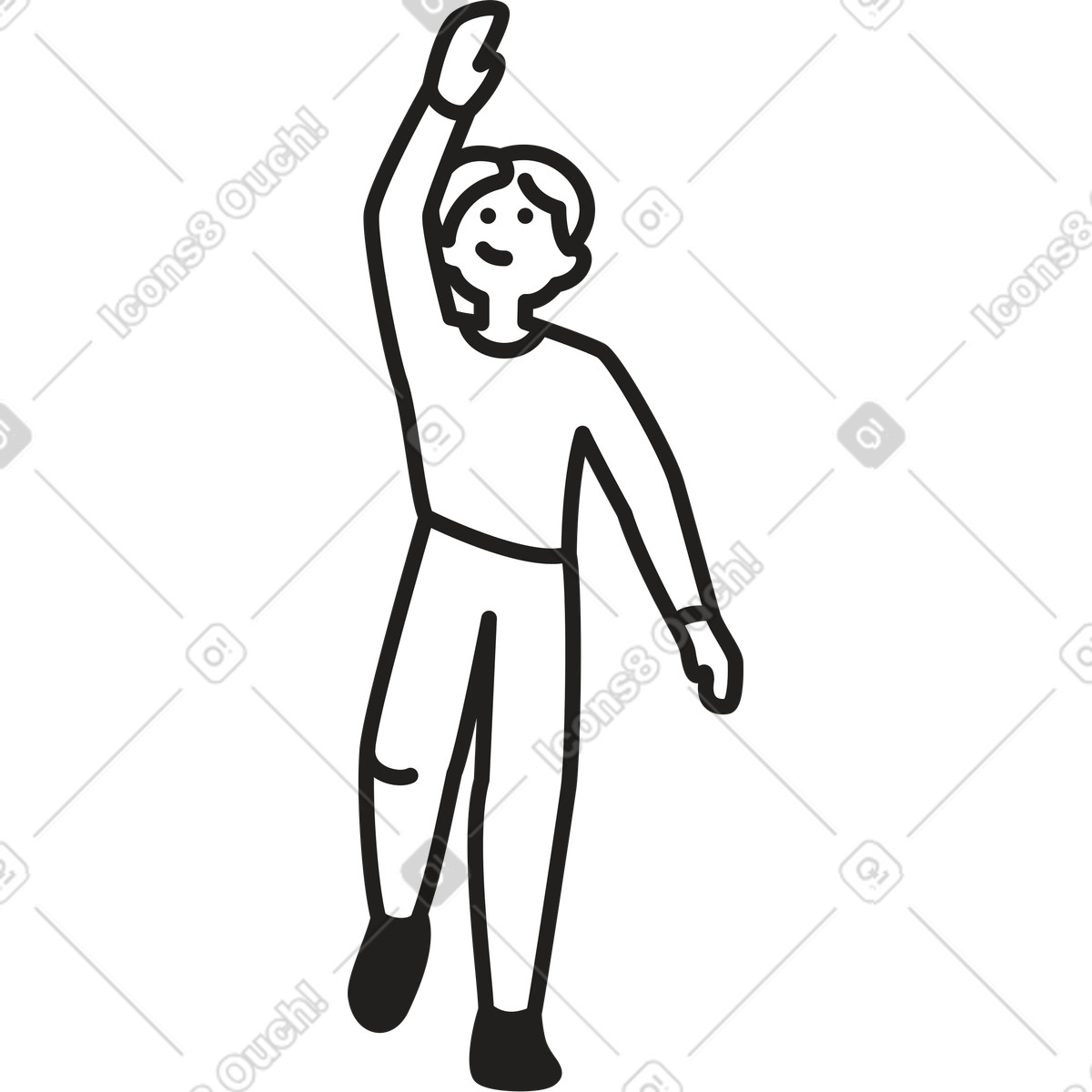 Man trying to reach for something illustration in Little style download in PNG, SVG