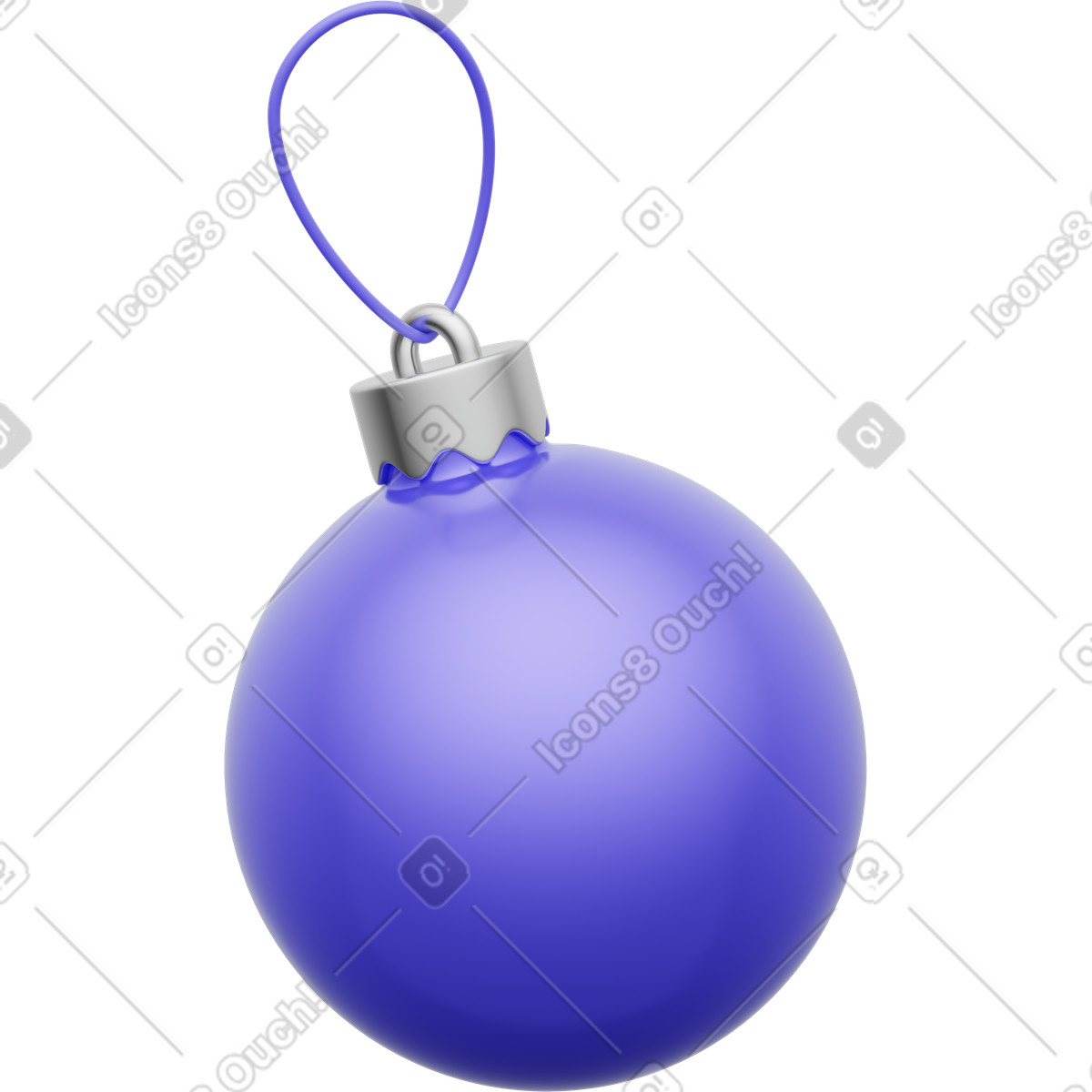 Christmas bauble, holiday ornament, festive decor illustration in 3D Playful style download in PNG, SVG