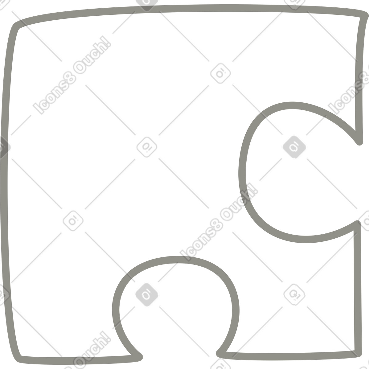 Ilustración Rompecabezas de línea gris en estilo Plain a descargar en PNG y SVG