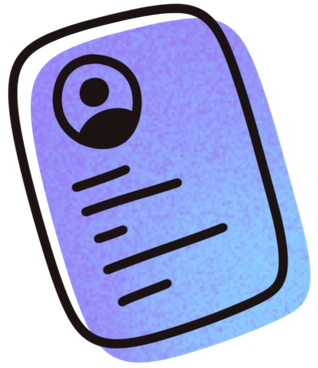 A business card with a profile icon - Flow style illustration
