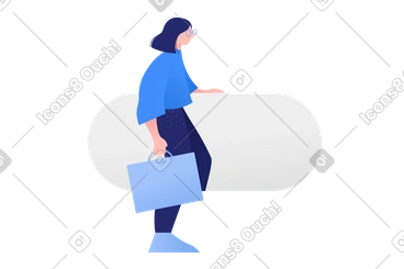 Woman with briefcase PNG, SVG