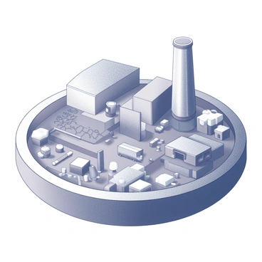 A cellular structure resembles a factory, where the cell membrane acts as the outer wall. Inside, various organelles function as specialized machinery. Mitochondria are present, depicted as large engines, tirelessly producing "ATP." Small workers, resembling ribosomes, are scattered throughout, busily assembling proteins. The endoplasmic reticulum is shown as conveyor belts transporting materials, while vesicles are depicted as delivery trucks, moving products to their destinations. The nucleus stands tall as the control center, with visible "blueprints" for cellular operations.