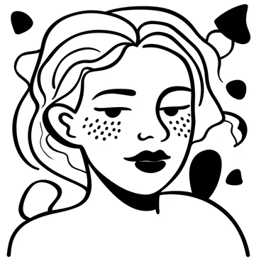 A close-up of a woman's face, focusing on her bold, statement lip color
