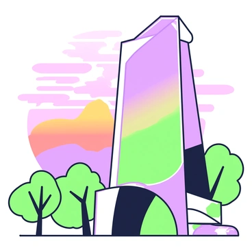 A sunset reflecting off the surface of a polished metal structure