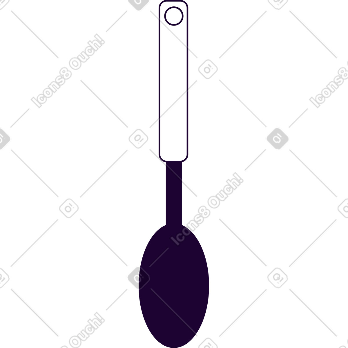 Spoon illustration in Martina style download in PNG, SVG