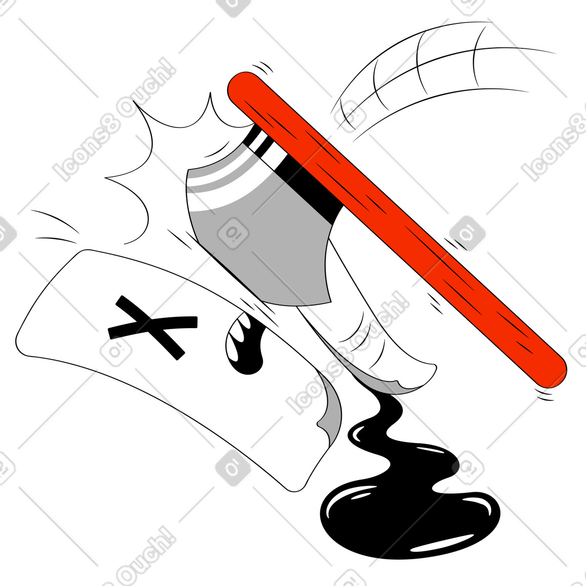 Cancella file illustrazione in stile Looney scarica in PNG, SVG