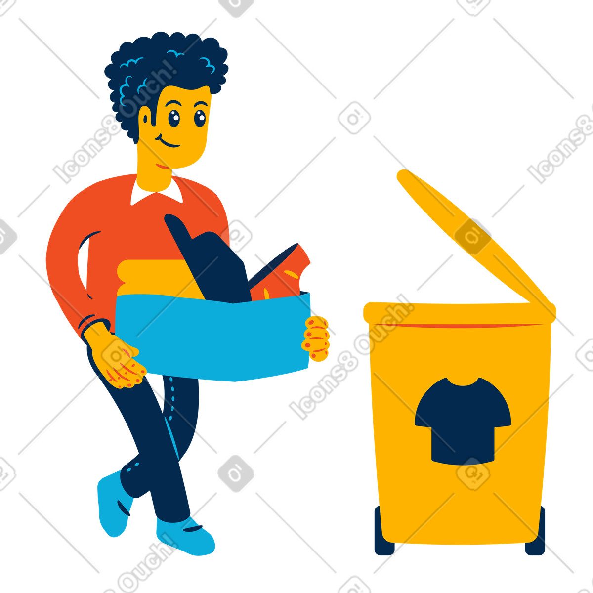 Ilustração de Triagem resíduos têxteis em no estilo Flame para baixar em PNG, SVG