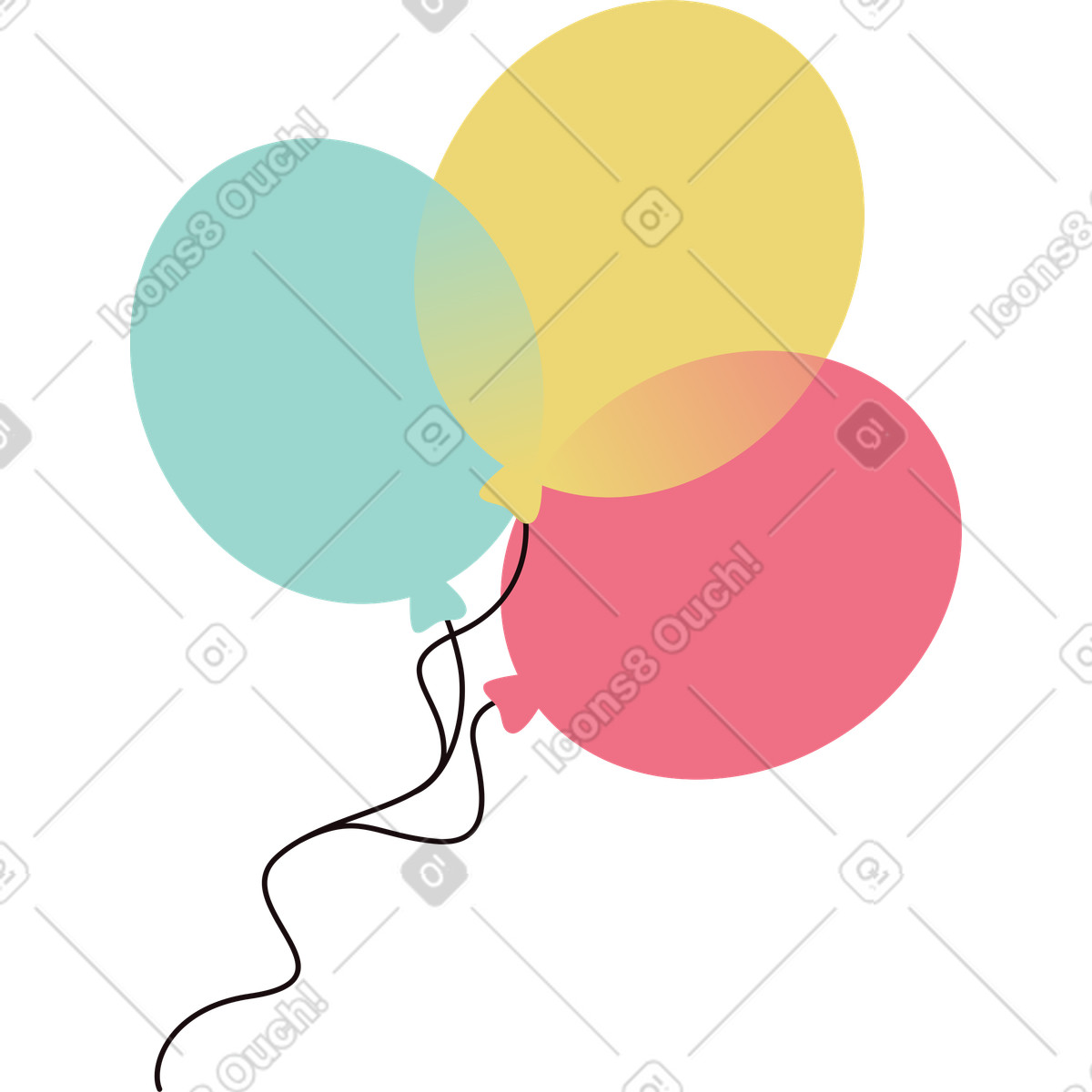 Balloons illustration in Delight style download in PNG, SVG