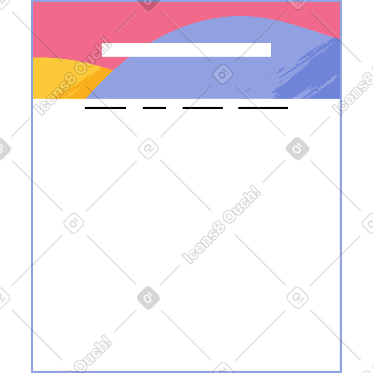 Ilustración Web page frame en estilo Juicy a descargar en PNG y SVG