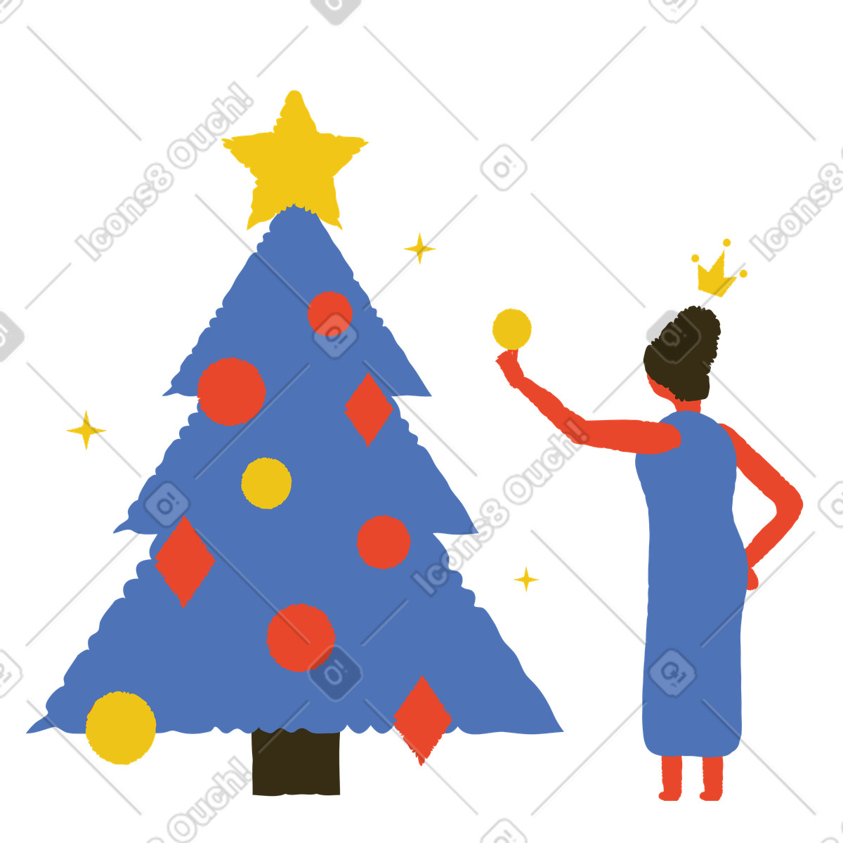 Ilustração de Decore a arvore natal em no estilo Bermuda para baixar em PNG, SVG