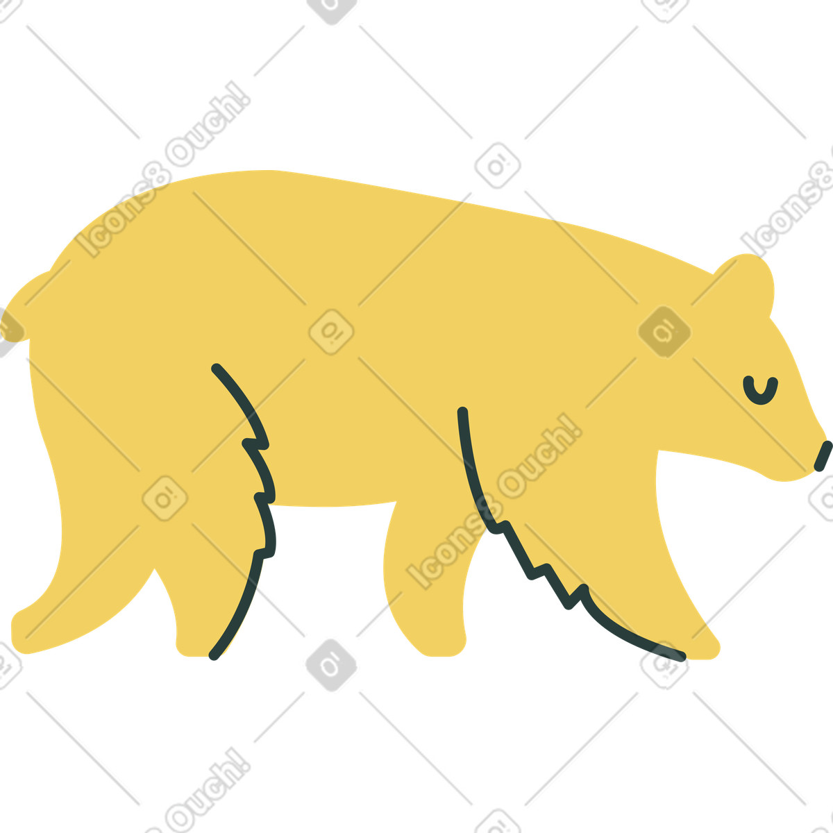 Orso illustrazione in stile Macaroni scarica in PNG, SVG