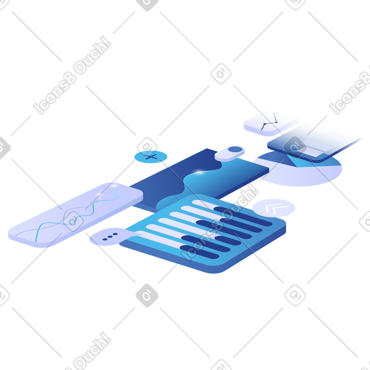 Interactive analytics dashboard UI, Real-time insights and trend tracking illustration in PNG, SVG
