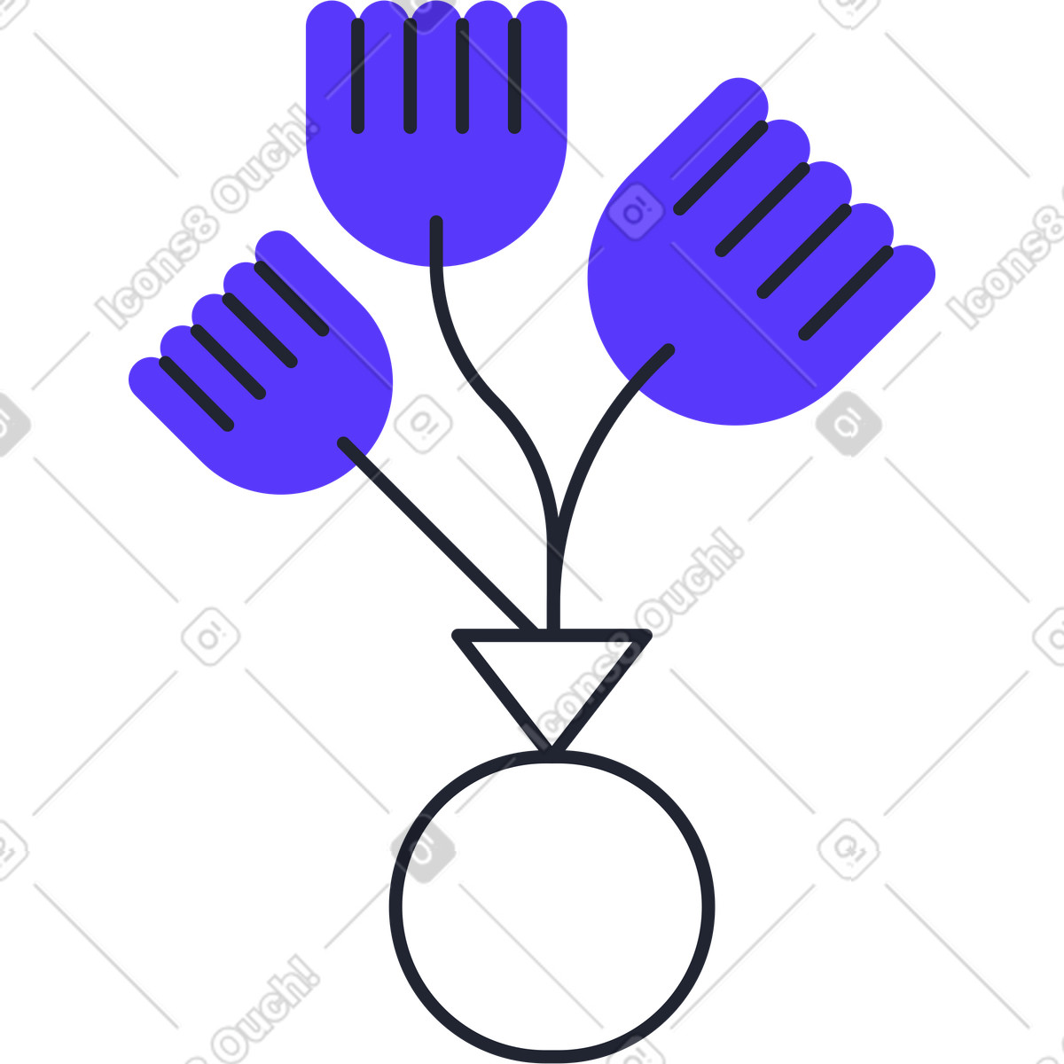 下载 Pablita 风格的 花瓶里的花 插画，支持 PNG、SVG 格式