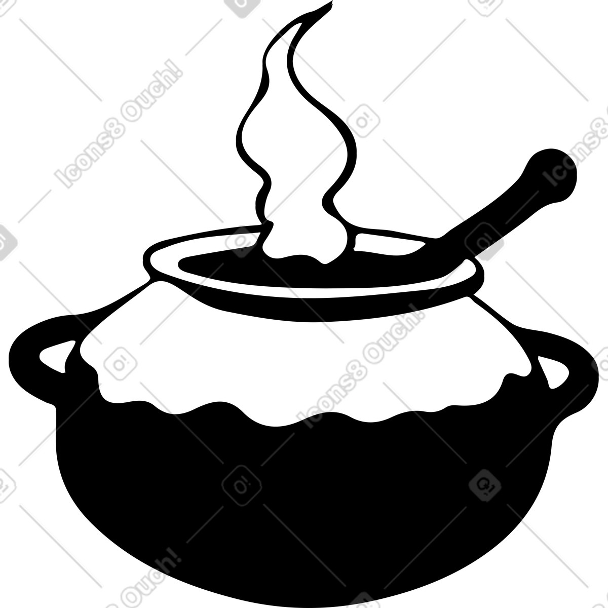Cooking pot illustration in Journal style download in PNG, SVG