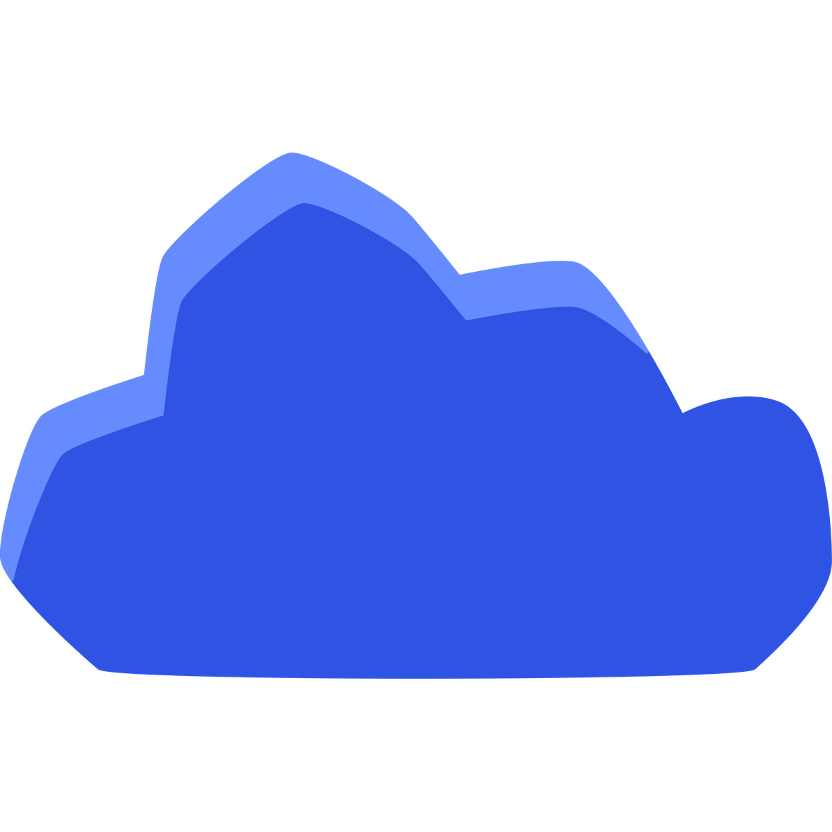 Bouncy スタイルの Blue cloud のイラストをPNG、SVG形式でダウンロード
