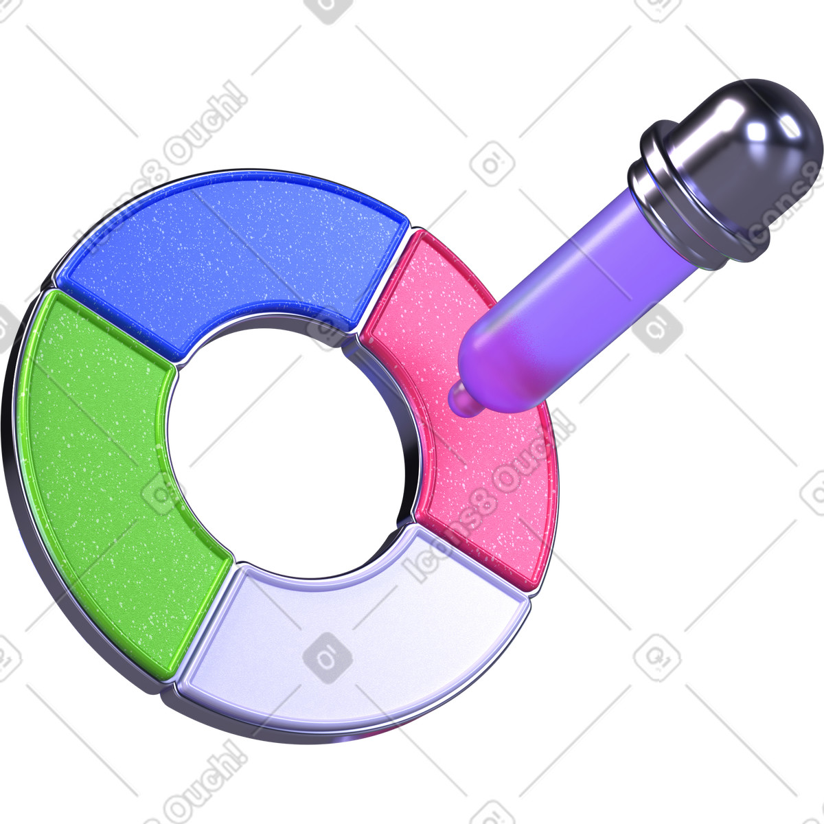 Ilustración Paleta de colores con pipeta en estilo 3D Boost a descargar en PNG y SVG