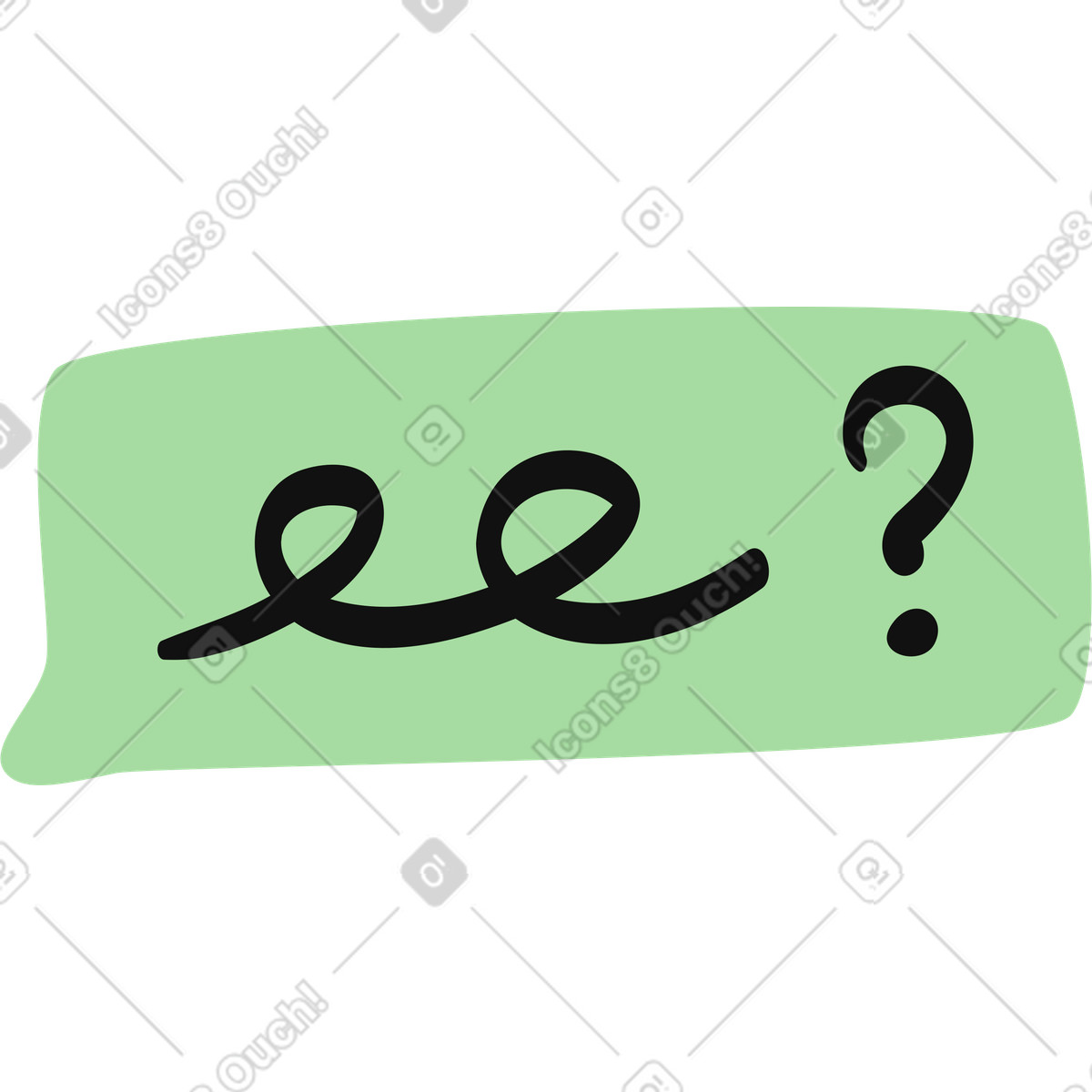 Ilustración Speech bubble doodle question mark handwritten scribble on rectangle shape en estilo Organic a descargar en PNG y SVG