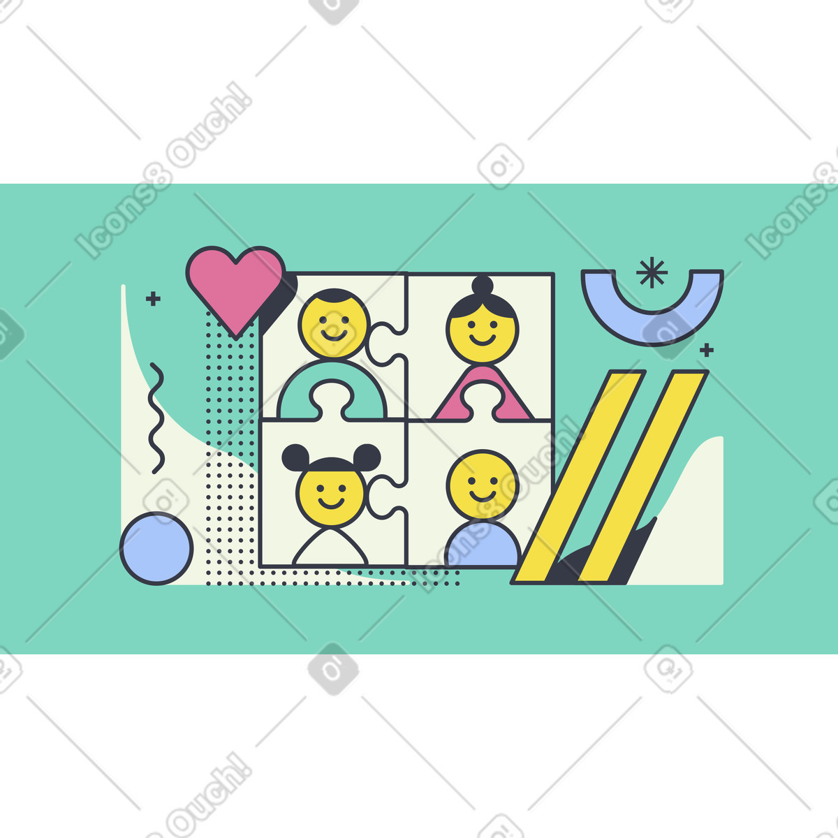Family illustration in Abstract style download in PNG, SVG