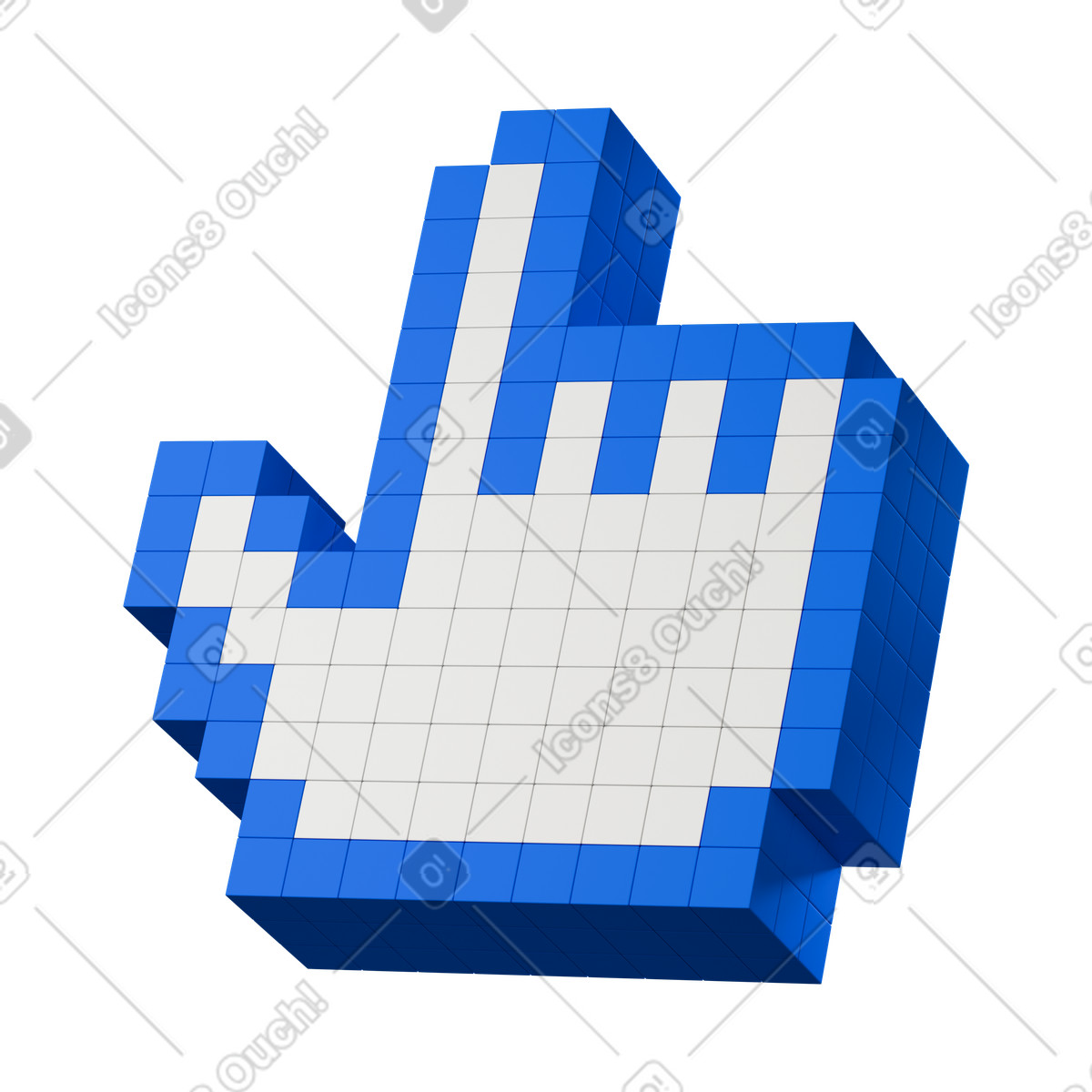 Hand up illustrazione animata in stile 3D Stickle scaricabile in GIF, Lottie (JSON), AE