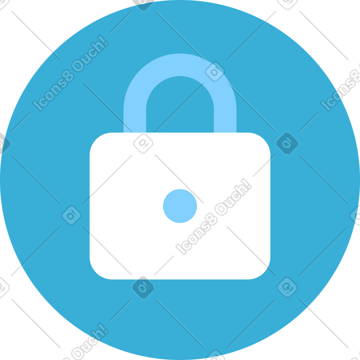 Daily 스타일의 원 안의 자물쇠 아이콘 일러스트레이션 PNG, SVG 다운로드