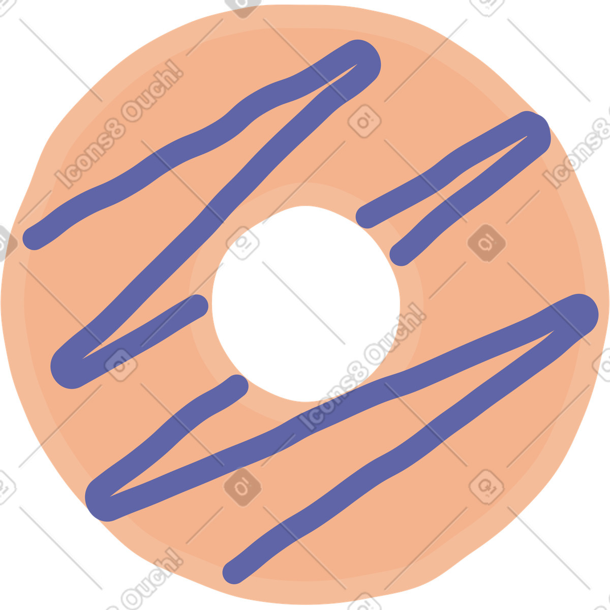 Ciambella illustrazione in stile Stripy scarica in PNG, SVG