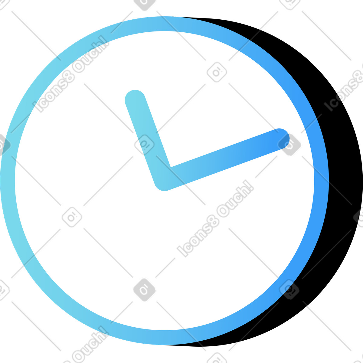 Wall clock illustration in Airy style download in PNG, SVG