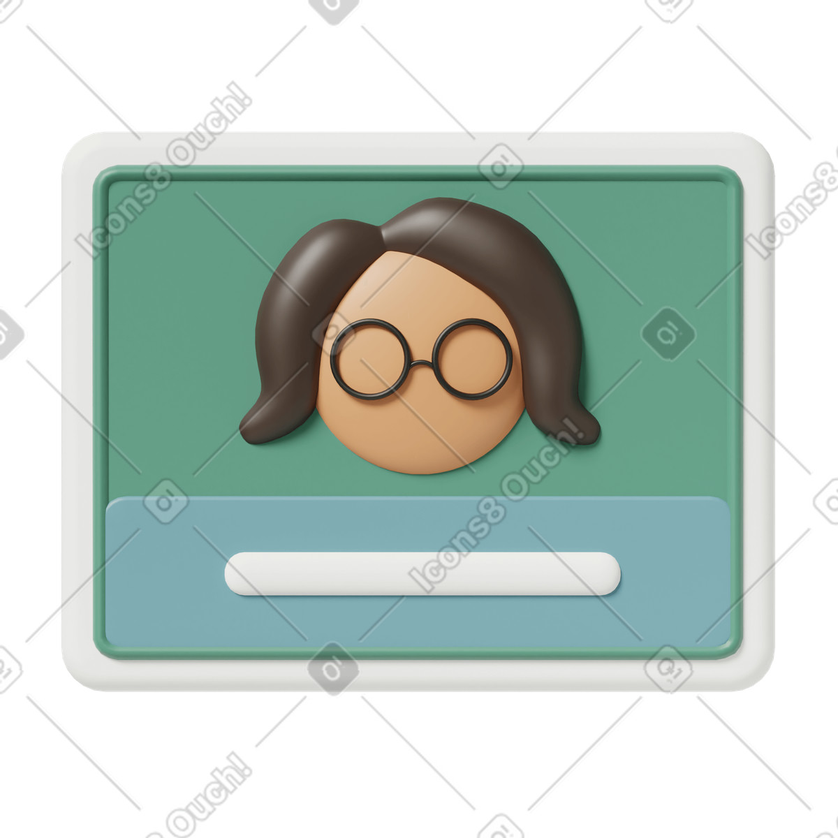 Ilustración Id card of woman in glasses en estilo 3D Casual life a descargar en PNG y SVG