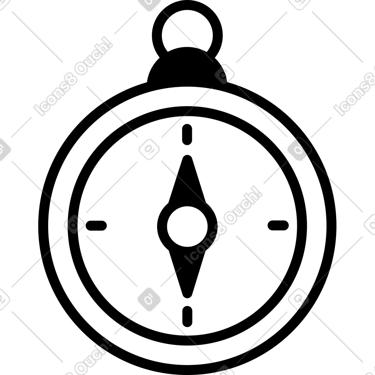 Notion Line Art スタイルの Navigation compass with directional needle and minimalist circular frame のイラストをPNG、SVG形式でダウンロード