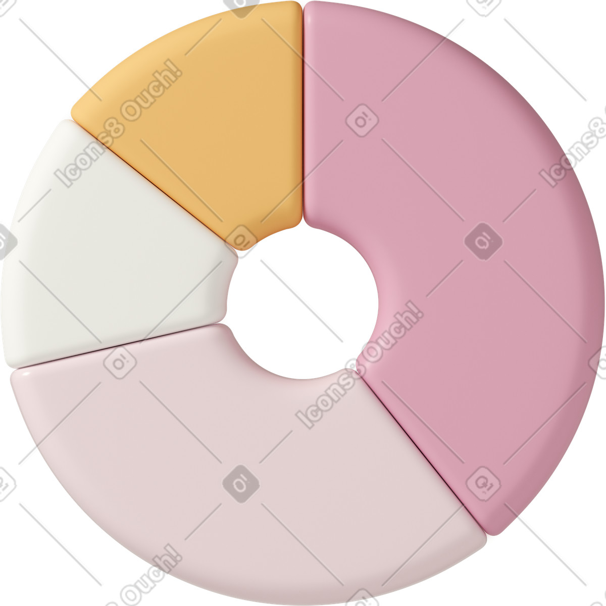 下载 3D Casual life 风格的 Pie chart 插画，支持 PNG、SVG 格式