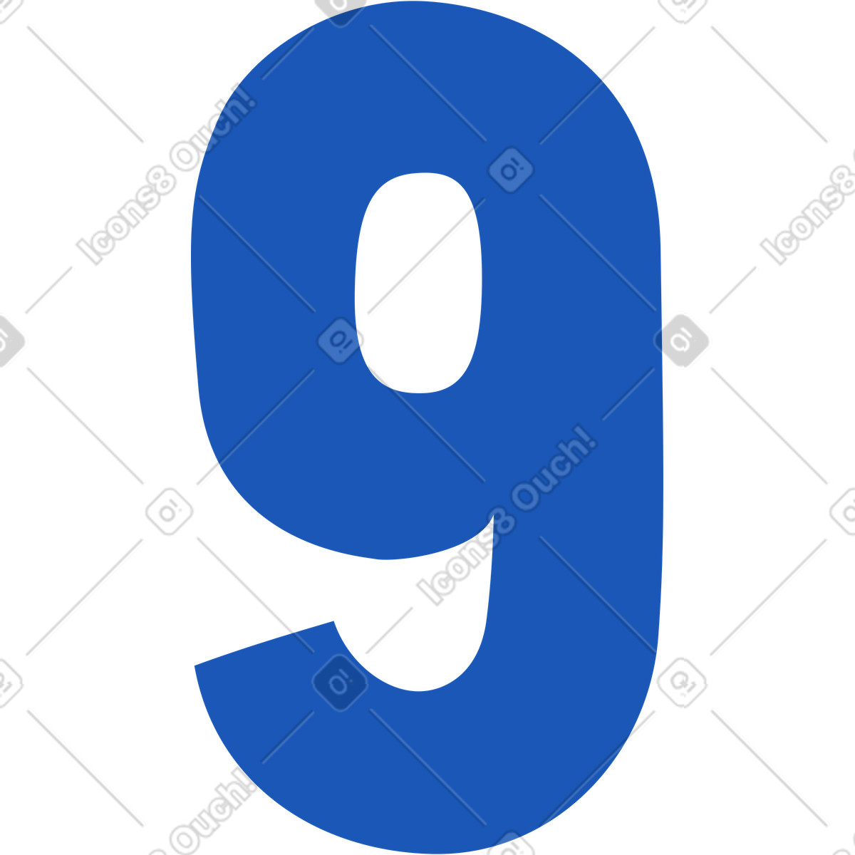 Nummer 9-Illustration im Storyline-Stil als Download in PNG, SVG