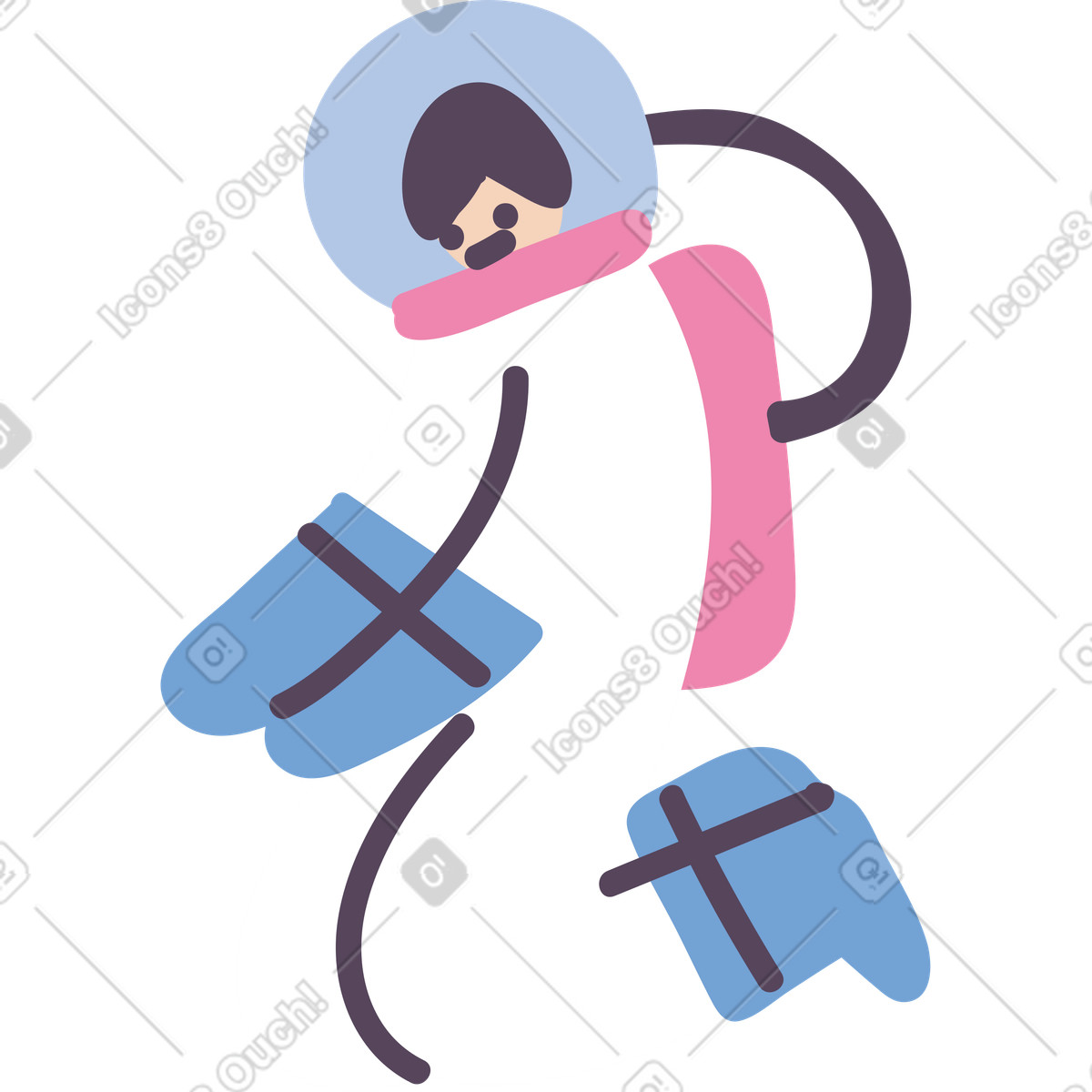 Ilustração de Astronauta em no estilo Pluto para baixar em PNG, SVG