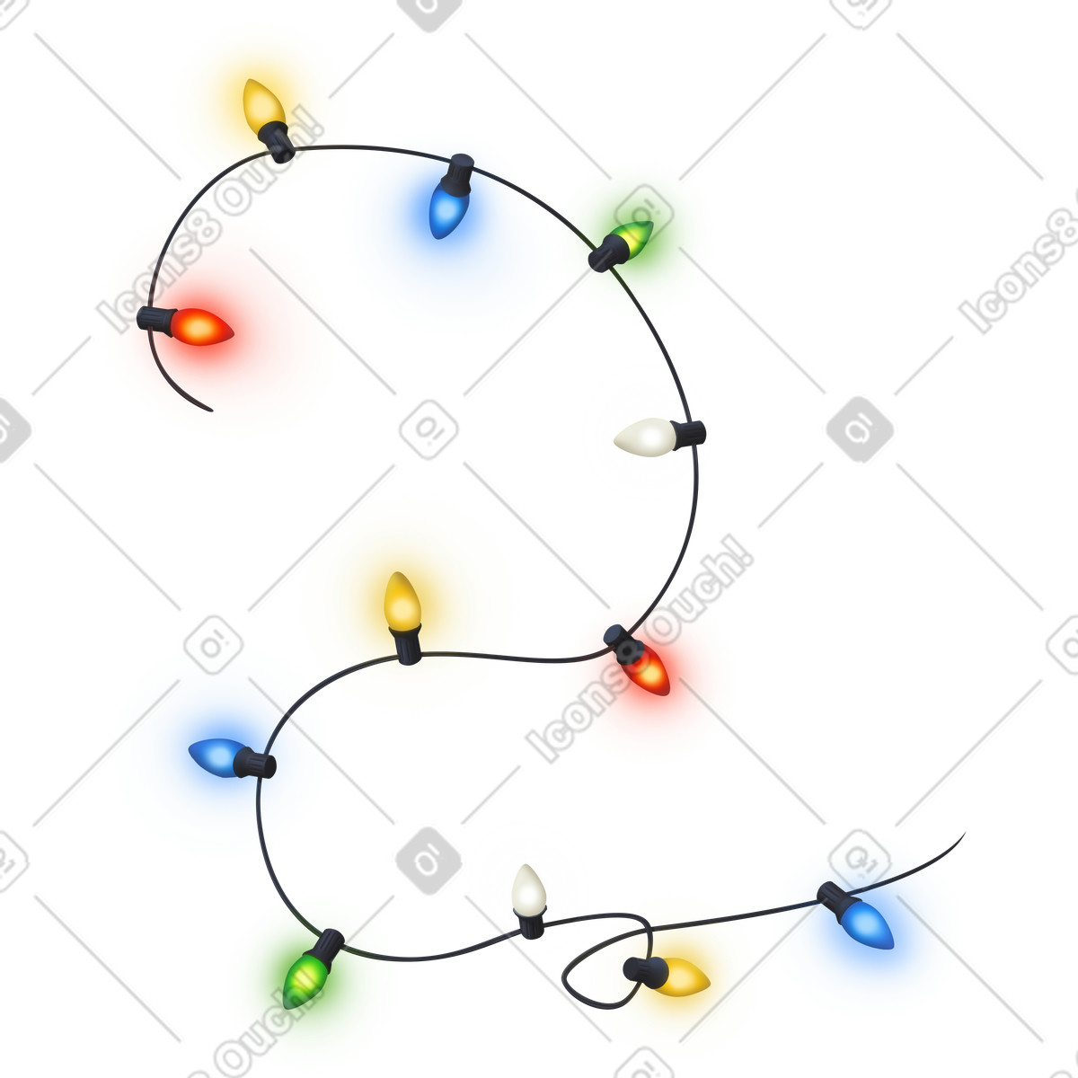 Christmas lights illustration glowing festive holiday clipart PNG SVG GIF