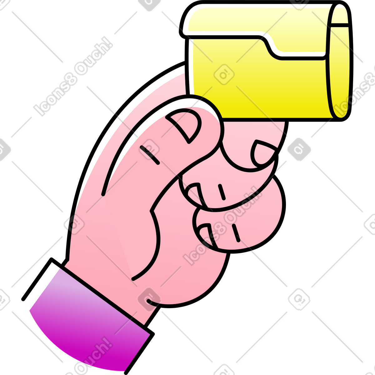 Ilustração de Mão segurando pasta papel em no estilo Pocus para baixar em PNG, SVG