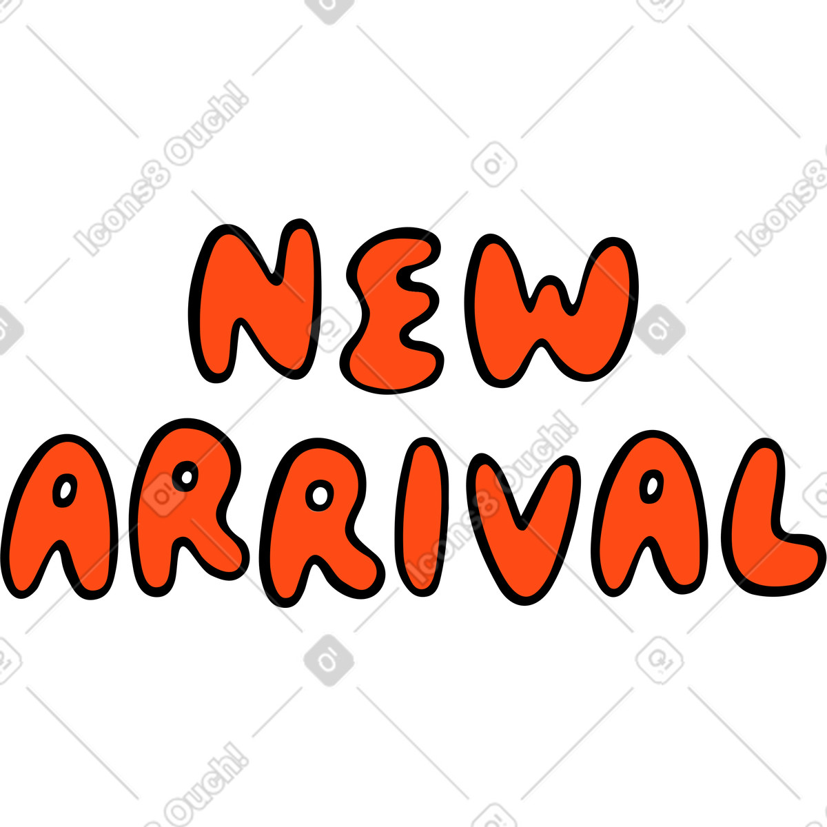 Text new arrival lettering illustration in Comic style download in PNG, SVG