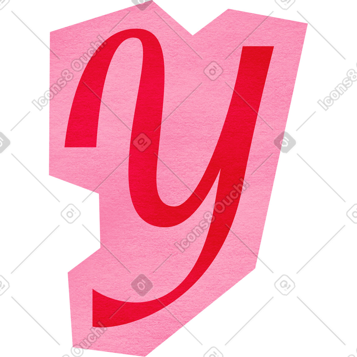 Ilustración Collage capital letter y en estilo Paper Cut a descargar en PNG SVG