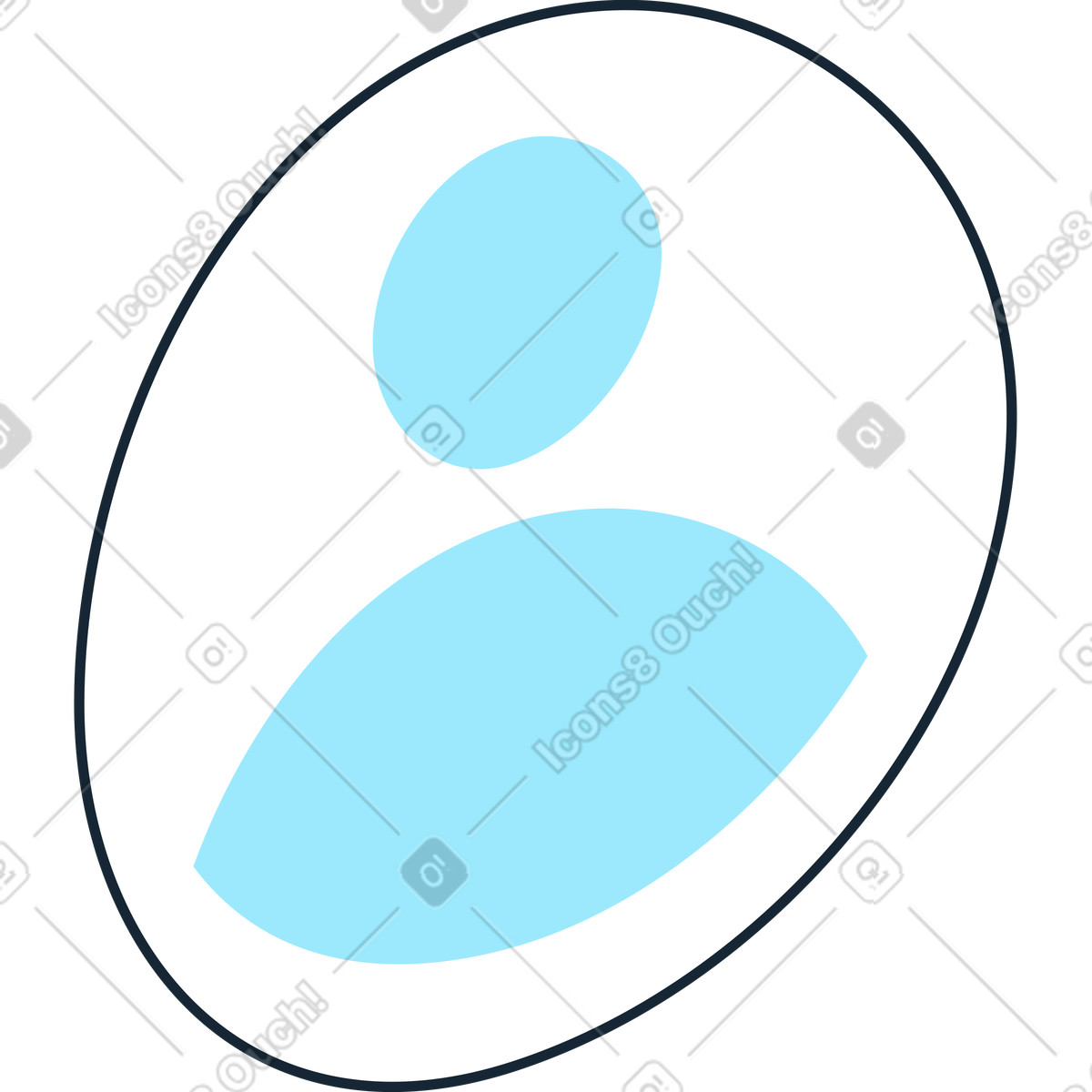 Gebogenes benutzersymbol-Illustration im Indigo-Stil als Download in PNG, SVG