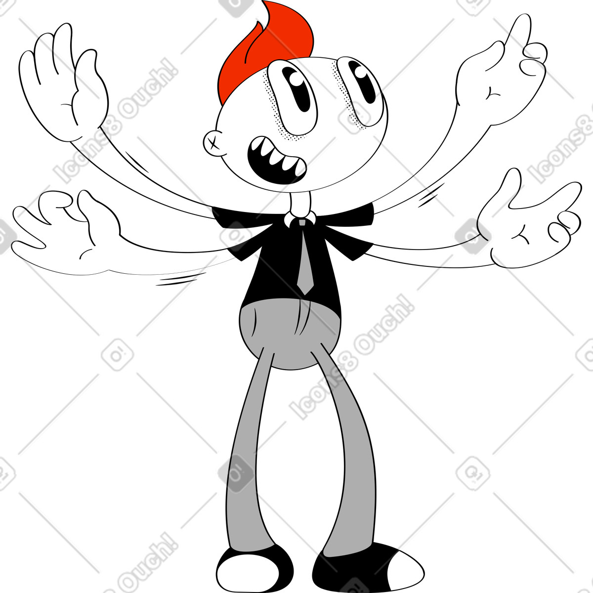 Looney スタイルの 男両手 のイラストをPNG、SVG形式でダウンロード