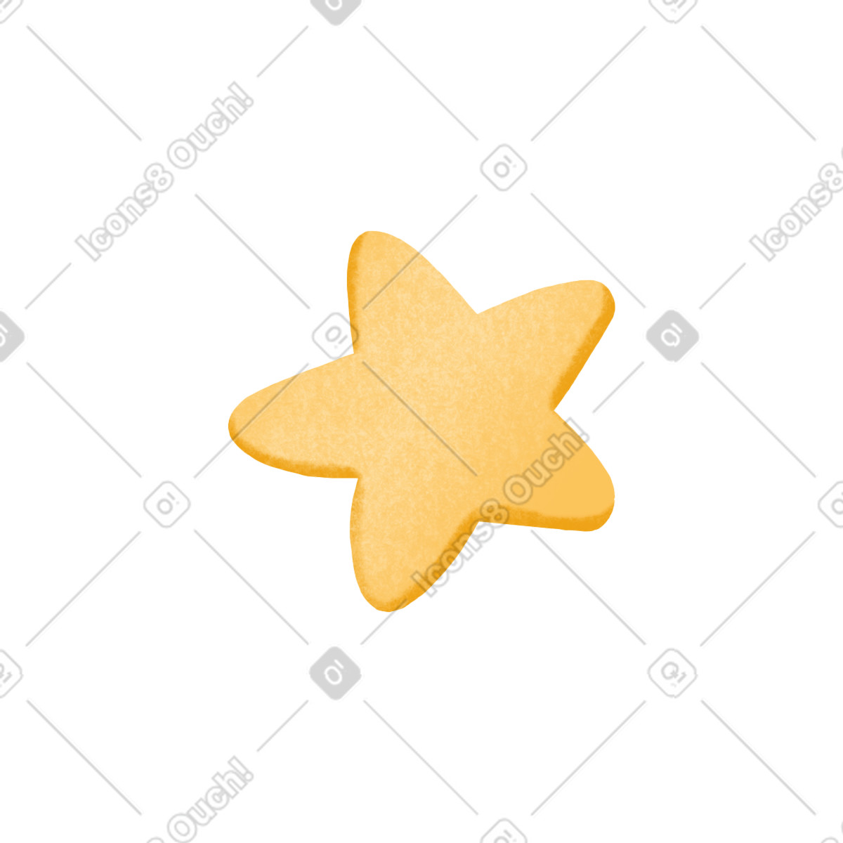 Gleam 스타일의 Yellow cookies in the shape of a star 일러스트레이션 PNG, SVG 다운로드