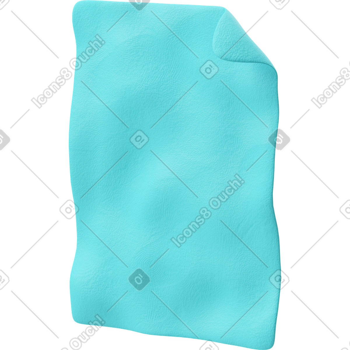 Ilustração de Visão três quartos um ícone arquivo azul em no estilo 3D Plastilina para baixar em PNG, SVG