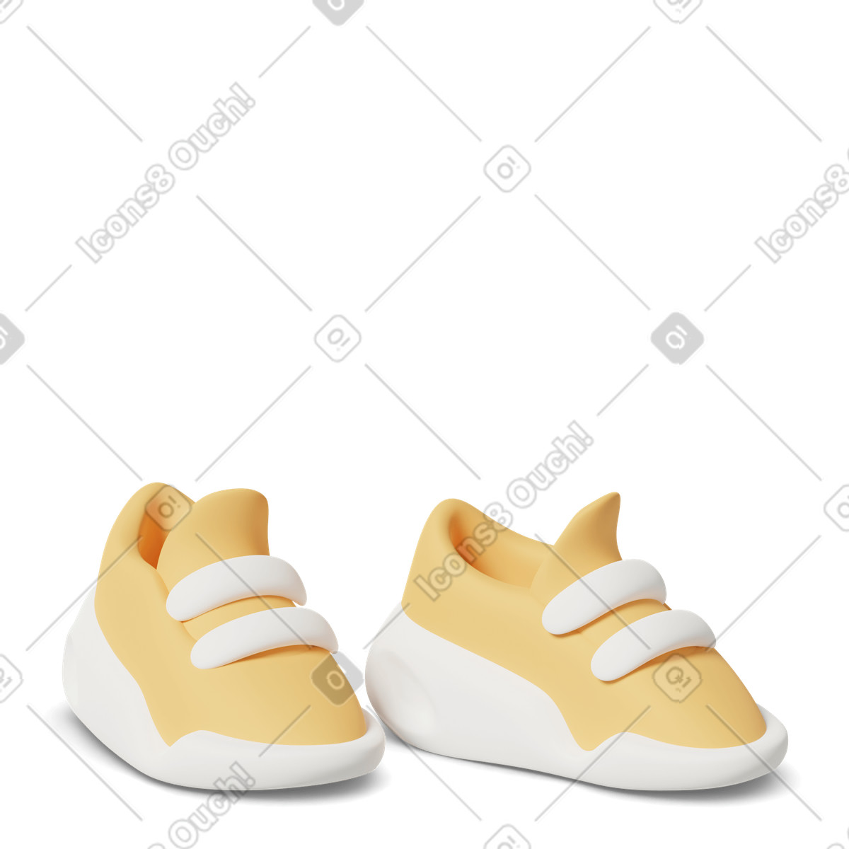Orange sneakers illustration in 3D Casual life style download in PNG, SVG