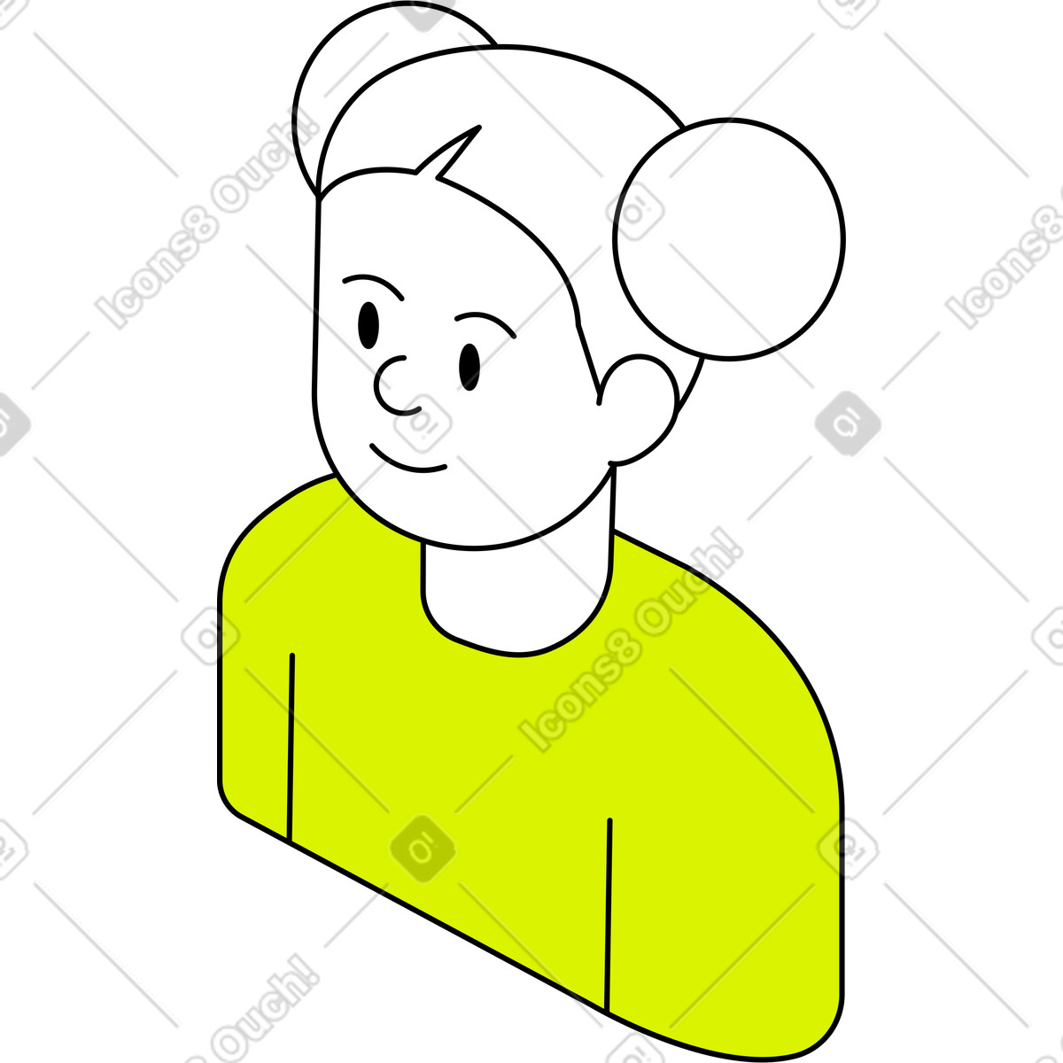 Ilustração de Mulher em no estilo Isometric para baixar em PNG, SVG