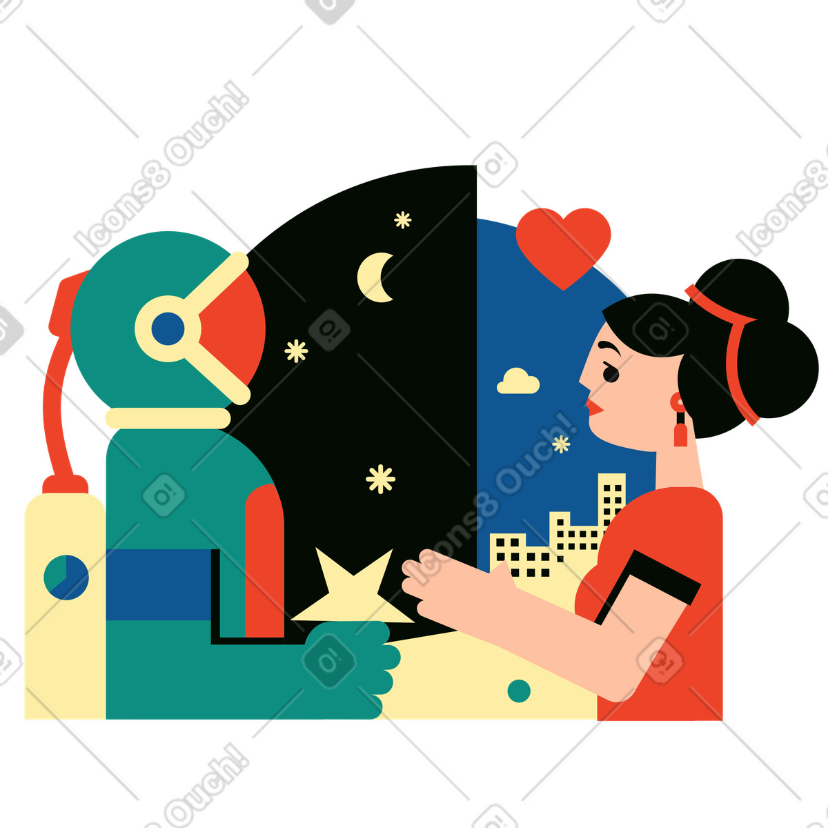 Ilustración Una estrella del cielo en estilo Polar a descargar en PNG y SVG