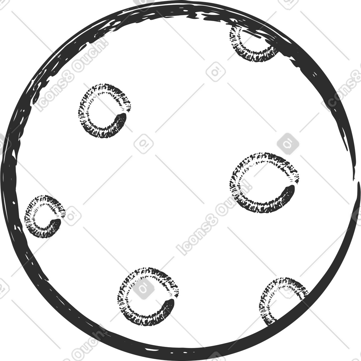 Graphite 스타일의 달 일러스트레이션 PNG, SVG 다운로드