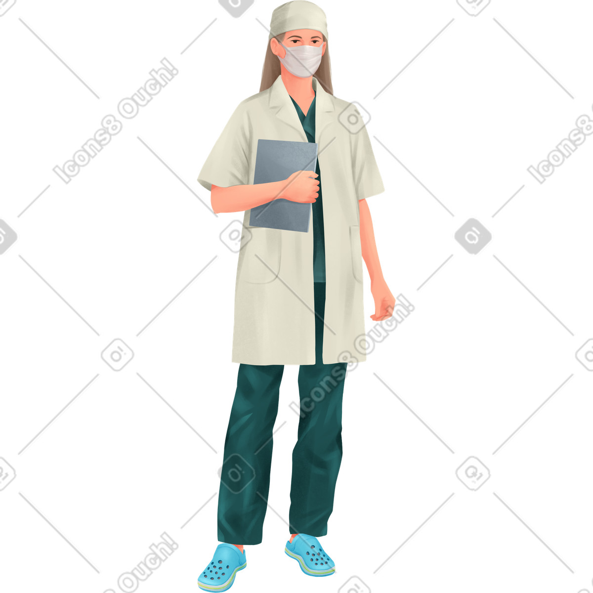 Ilustração de Young dentist therapist em no estilo Demure para baixar em PNG, SVG