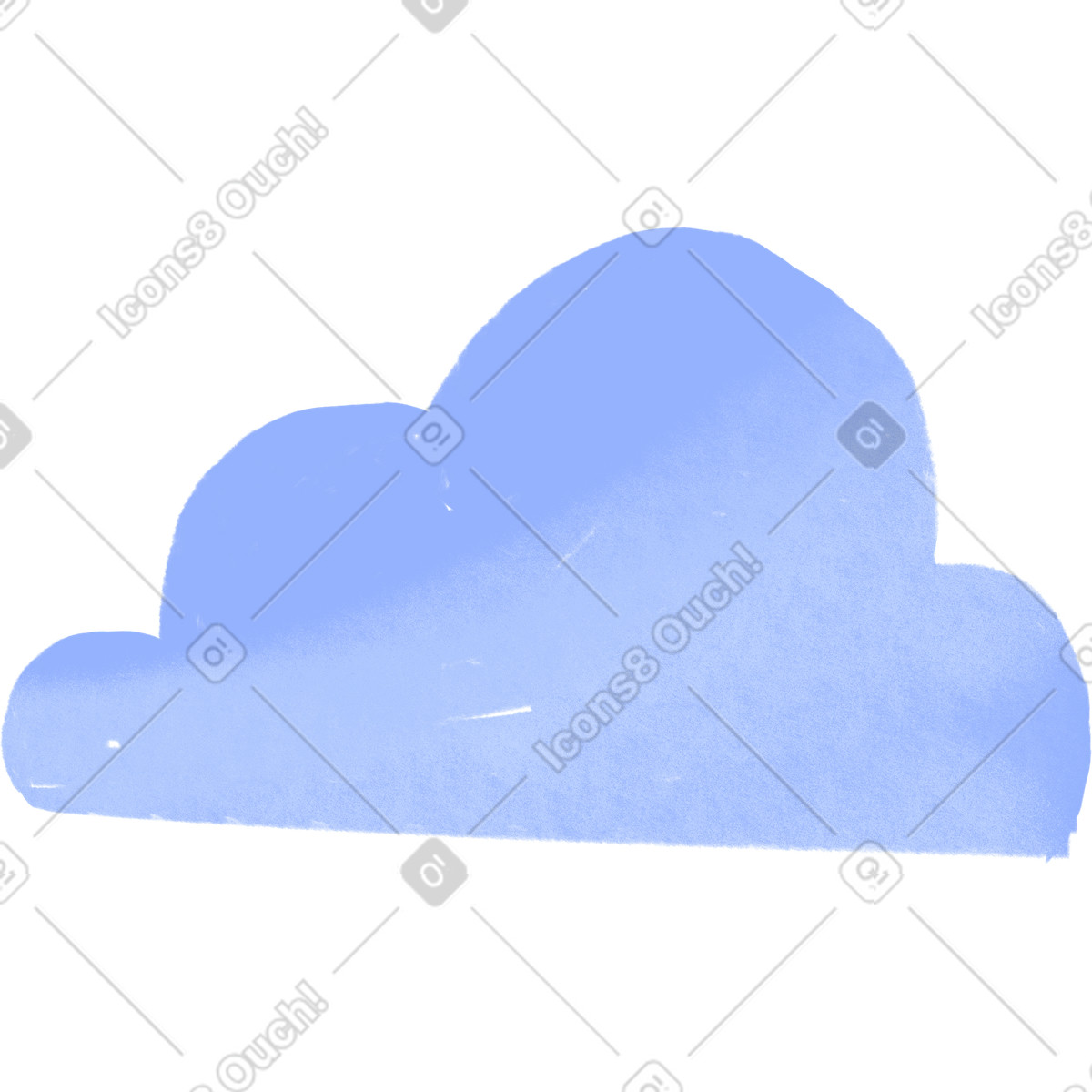 Big blue cloud illustration in Quirky style download in PNG, SVG