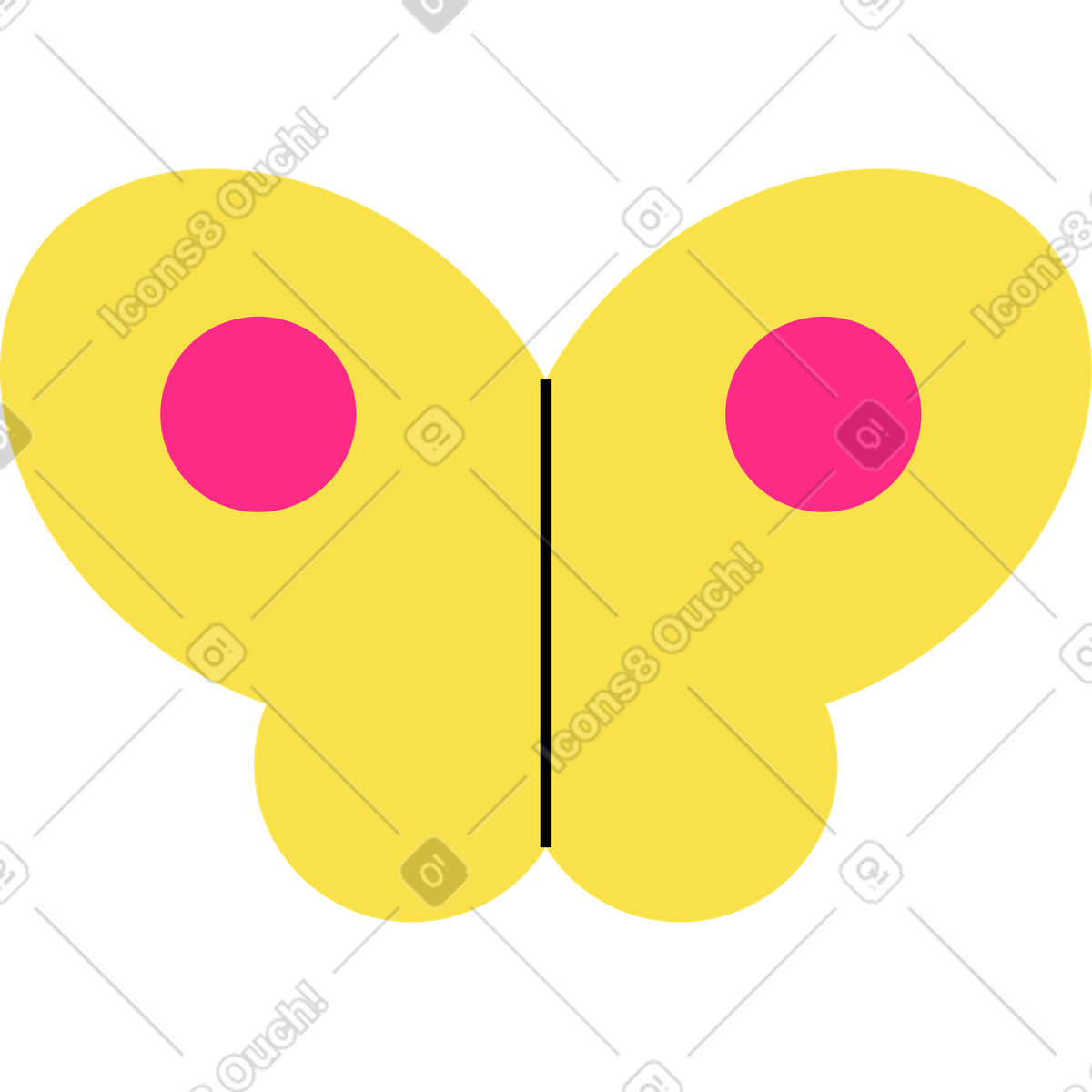 Yellow butterfly illustration in Knotty style download in PNG, SVG