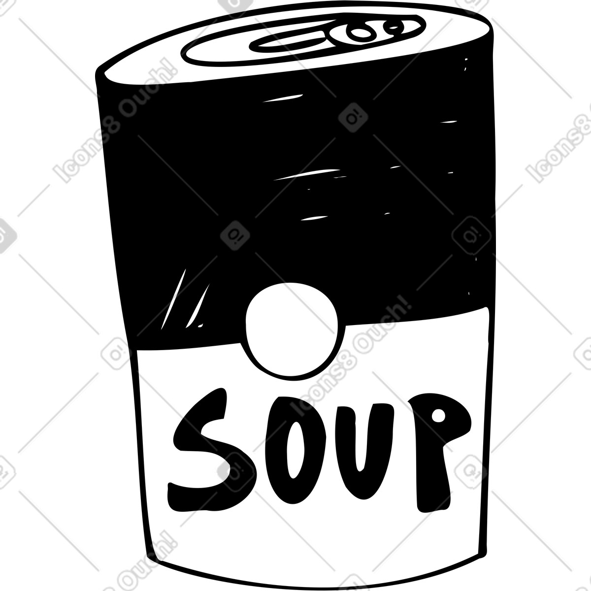 Ilustração de Sopa enlatada em no estilo Marks para baixar em PNG, SVG