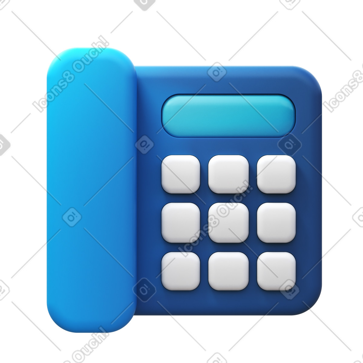 Office phone illustrazione in stile 3D Fluency scarica in PNG, SVG